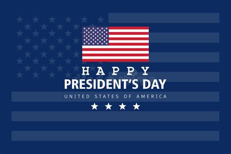 Happy President S Day Dark Blue Background With The Us Flag Stock