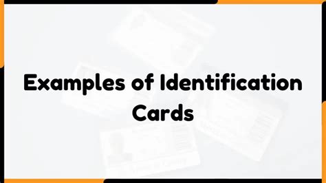 10 Examples of Identification Cards