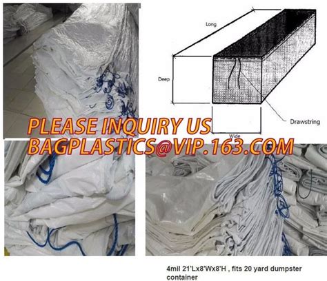 6mil Drawstring White Waterproof Dumpster Container Liners Recycled Pe