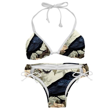 Crow Detachable Sponge Adjustable Strap Bikini Set Two Pack Swimsuit Women Swimwear Walmart