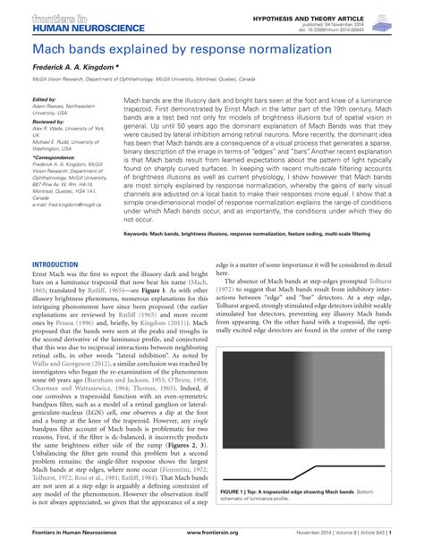 (PDF) Mach bands explained by response normalization