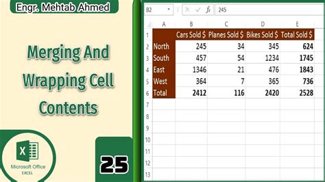 Merging And Wrapping Contents Of Cells In Microsoft Excel Marge And