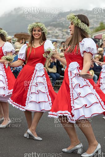 Madeira Flower Festival Parade In Funchal On The Island Of Madeira