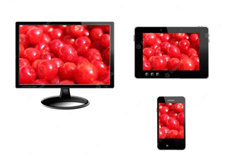 Premium Photo | Black tablet modern mobile phone and monitor with image ...