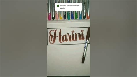 Requested Harini🥰 Name Calligraphy Shortsfeed Shorts Calligraphy Youtube