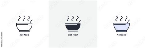 Vetor De Hot Food Icon Line Solid And Filled Outline Colorful Version Outline And Filled