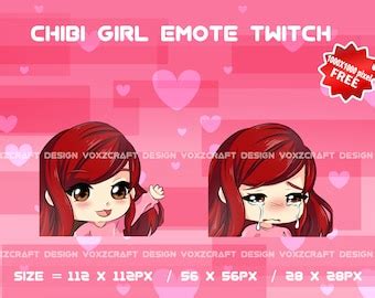 Chibi Girl Blonde Hair Brown Eyes Twitch Emotes Pack Avatar Etsy