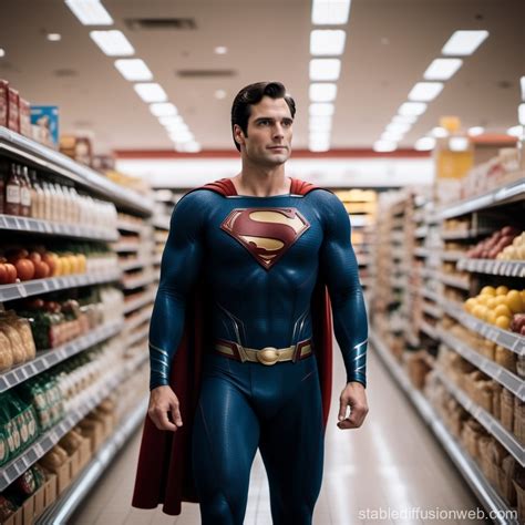 Supermercado Superman - Superman's Supermarket Visit | Stable Diffusion Online