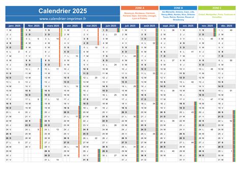 Calendrier 2025 à imprimer gratuit