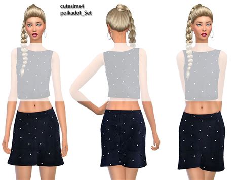 The Sims Resource Romantic Polkadot Miniskirt