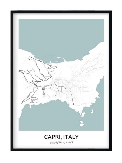 Capri Map Poster - Your City Map Art - Positive Prints