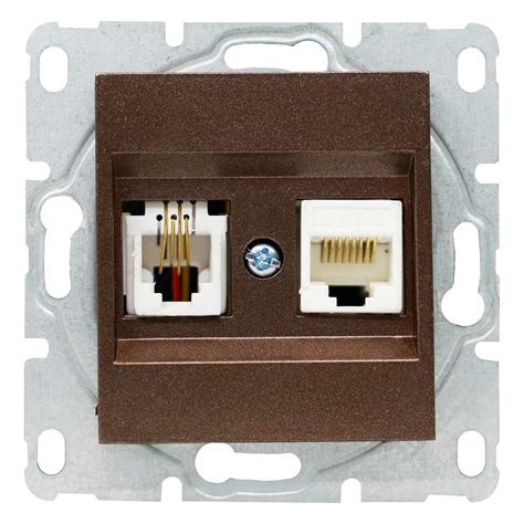 Розетка для сетевого кабеля Vesta Electric exclusive champagne lan ...