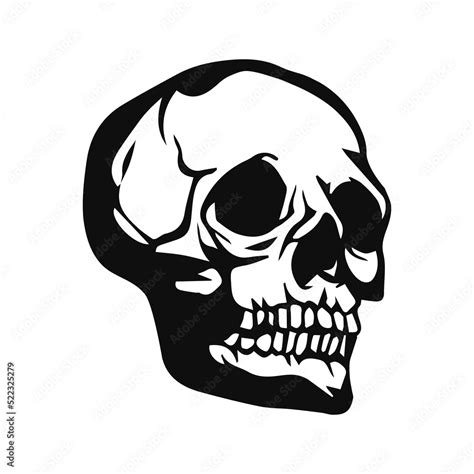 Vector Illustration Of Skull Silhouette Stock Vector Adobe Stock