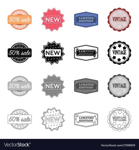 Different types of labels novelty vintage Vector Image