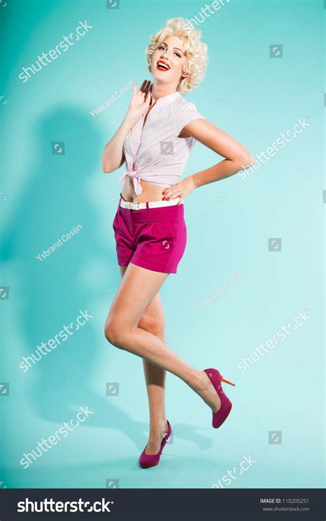 Sexy Blonde Pin Girl Wearing Pink Stock Photo 110205251 Shutterstock