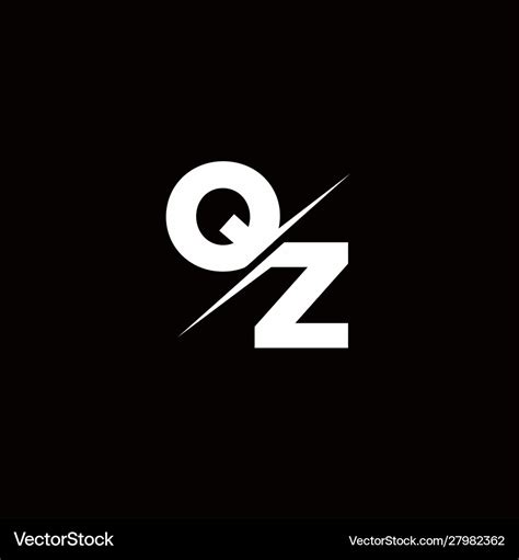 Qz Logo Letter Monogram Slash With Modern Logo Vector Image