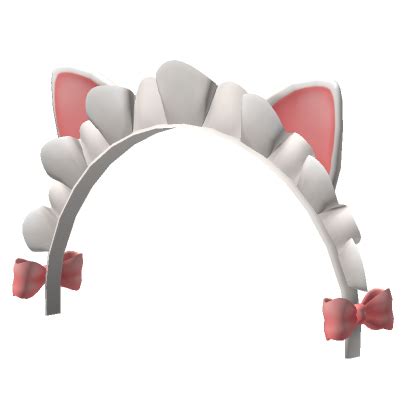 Ruffled Headband W Cat Ears Pink Bow Roblox