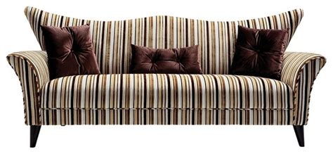 Inspired Home Decor Interiors Regan Striped Fabric Settee - Sofas | Houzz