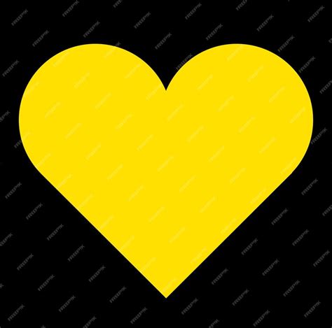 Premium Vector A Huge Yellow Heart On Black Background