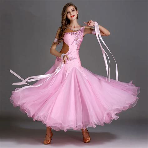 Buy 10 Colors Ballroom Dance Dresses Women New Sexy Mesh Back Standard Waltz