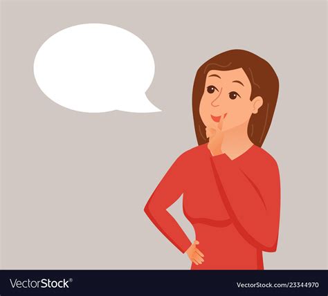 Thinking Woman With Speech Bubble Royalty Free Vector Image