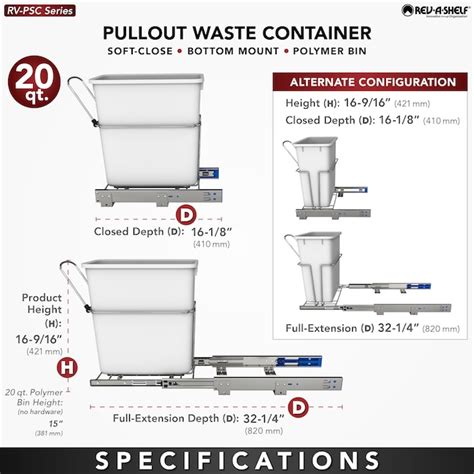 Rev A Shelf 20 Quart Soft Close Single Pull Out Trash Can In The Pull