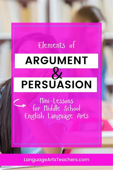 Elements Of Argument Persuasion Mini Lessons For Middle School