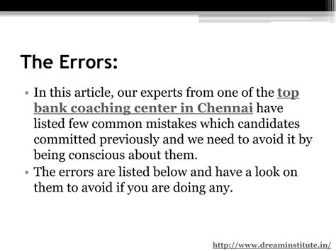 PPT - 5 Common Mistakes You Should Avoid In 2017 IBPS Exams PowerPoint