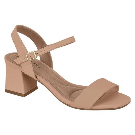 Sandália Feminina Salto Bloco Nude Beira Rio Karina Calçados