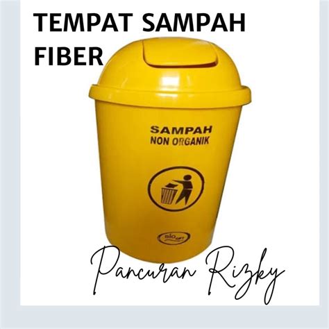 Jual JUAL TEMPAT SAMPAH FIBER 3 PILAH BULAT ORGANIK ANORGANIK B3 50