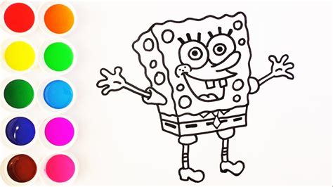 Como Dibujar Y Colorear Bob Esponja De Arco Iris Dibujos Para Ni Os