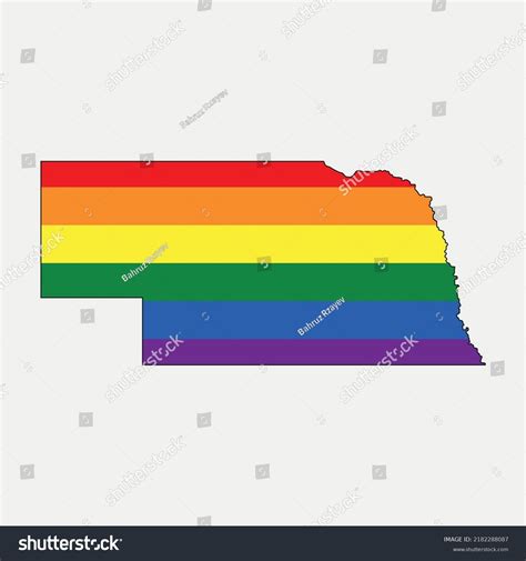 Map Nebraska Lgbt Flag United States Stock Vector Royalty Free