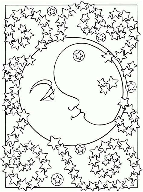 Moon And Stars Coloring Pages Printable Coloring Home