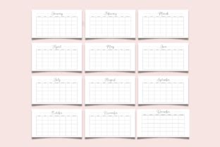 Monthly Blank Calendar A4 Landscape Graphic By Dan Ste · Creative Fabrica