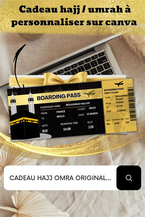 Billet Avion Hajj Cadeau Hajj Cadeau Musulman Airplane Ticket Mecca