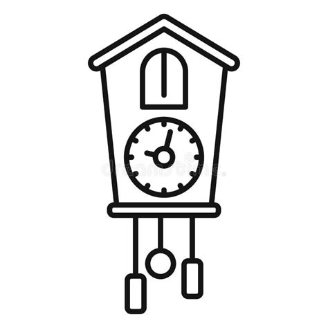 Icône D horloge De Pendule De Style Chalet Dataset Illustration de