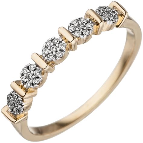 Ring Bl Ten Gelbgold Mit Brillanten Ct Marinas Schmuckwelt