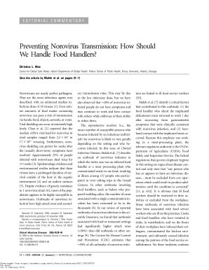 Fillable Online Preventing Norovirus Transmission How Should Fax Email