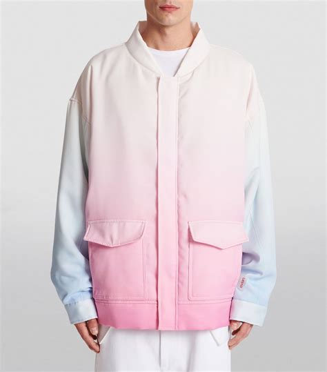 Mens Balmain Pink X Evian Gradient Bomber Jacket Harrods Countrycode