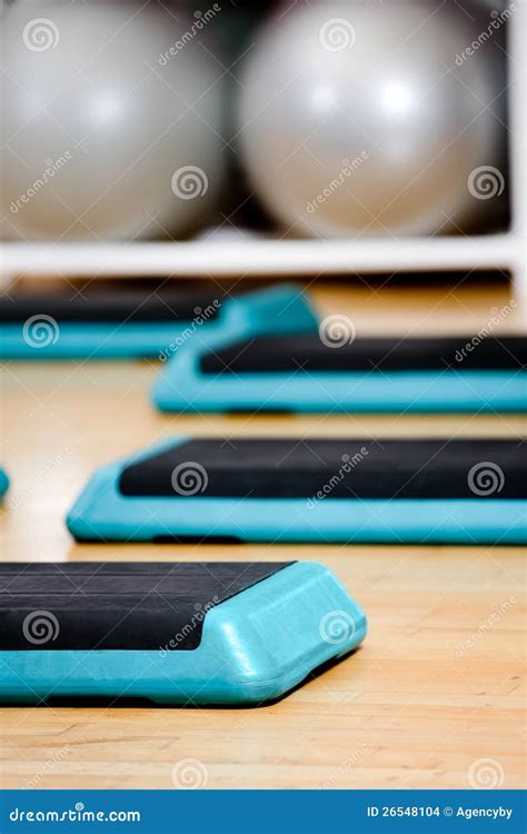 Step board and gym balls stock photo. Image of close - 26548104
