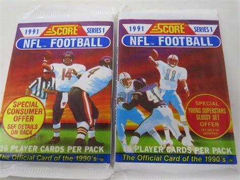 LOT OF 6 PACKS OF FOOTBALL CARDS (5 PACKS, SEALED) (SUPER BOWL XXV ...