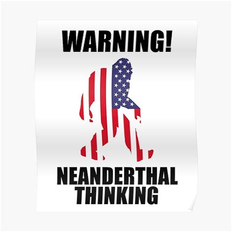 American Flag Neanderthal Thinking For Proud Neanderthals Bigfoot