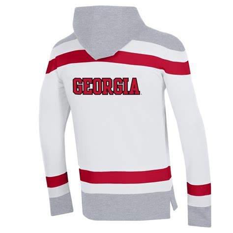 Uga Ice Dawgs Hockey Hoodie White The Red Zone Athens Ga