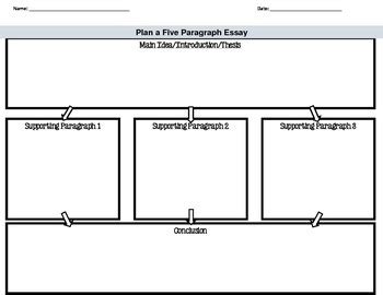Plan a 5 Paragraph Essay Graphic Organizer by Teacher Spot's Teacher ...