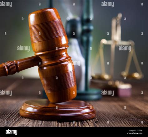 law  justice concept wooden gavel  scale  justice stock photo