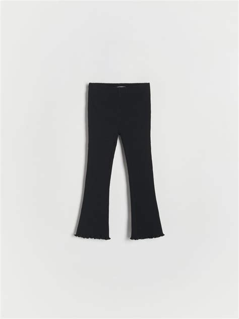 Pantaloni flare cu conținut ridicat de bumbac Culoare negru RESERVED