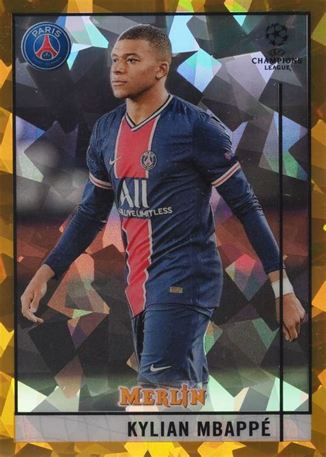 Kylian Mbappe 2020 Topps Merlin Chrome UEFA Champions League 100 Gold