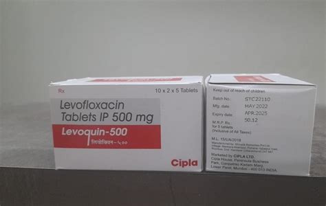 Tablevoquin 500 Levofloxacin Tab 500mg At Rs 50stripe Levoflox