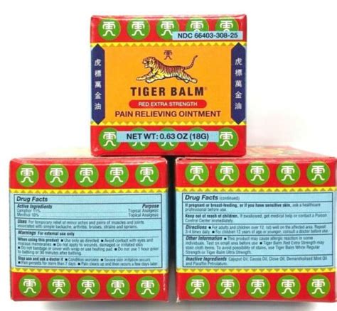 Tiger Balm Pain Relieving Ointment Red Extra Strength Oz G