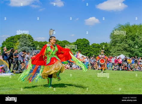 Pow Wow Dancer At National Indigenous Day Celebration Trout Lake Vancouver British Columbia